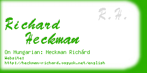 richard heckman business card